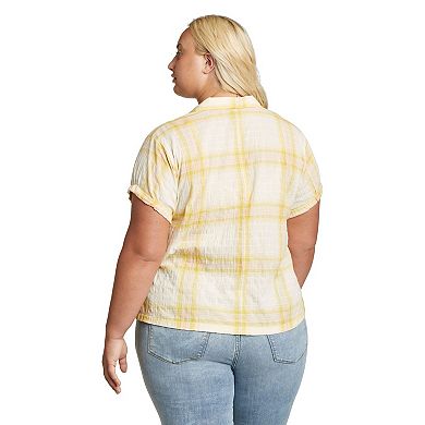 Plus Size Eddie Bauer Plaid Packable Camp Shirt