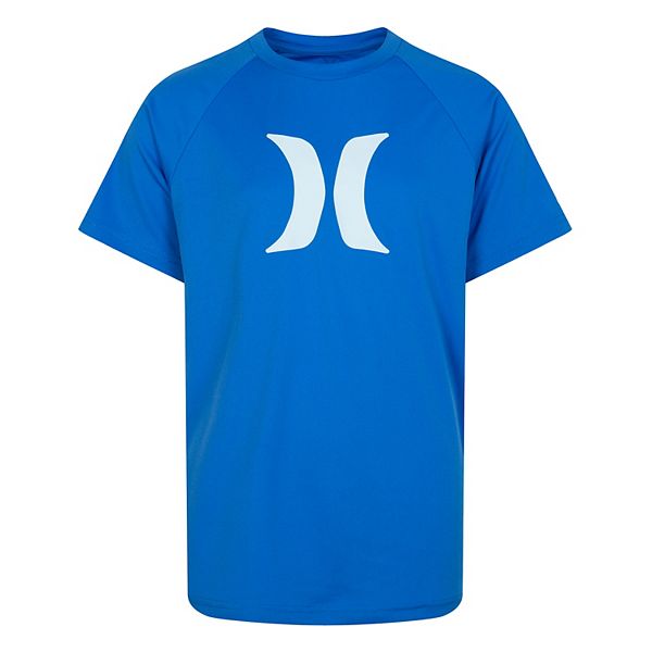 Boys 4-20 Hurley UPF 50+ H2O-Dri Ombre Logo Rash Guard Swim Shirt Color: Santiago Blue Size: S(8)