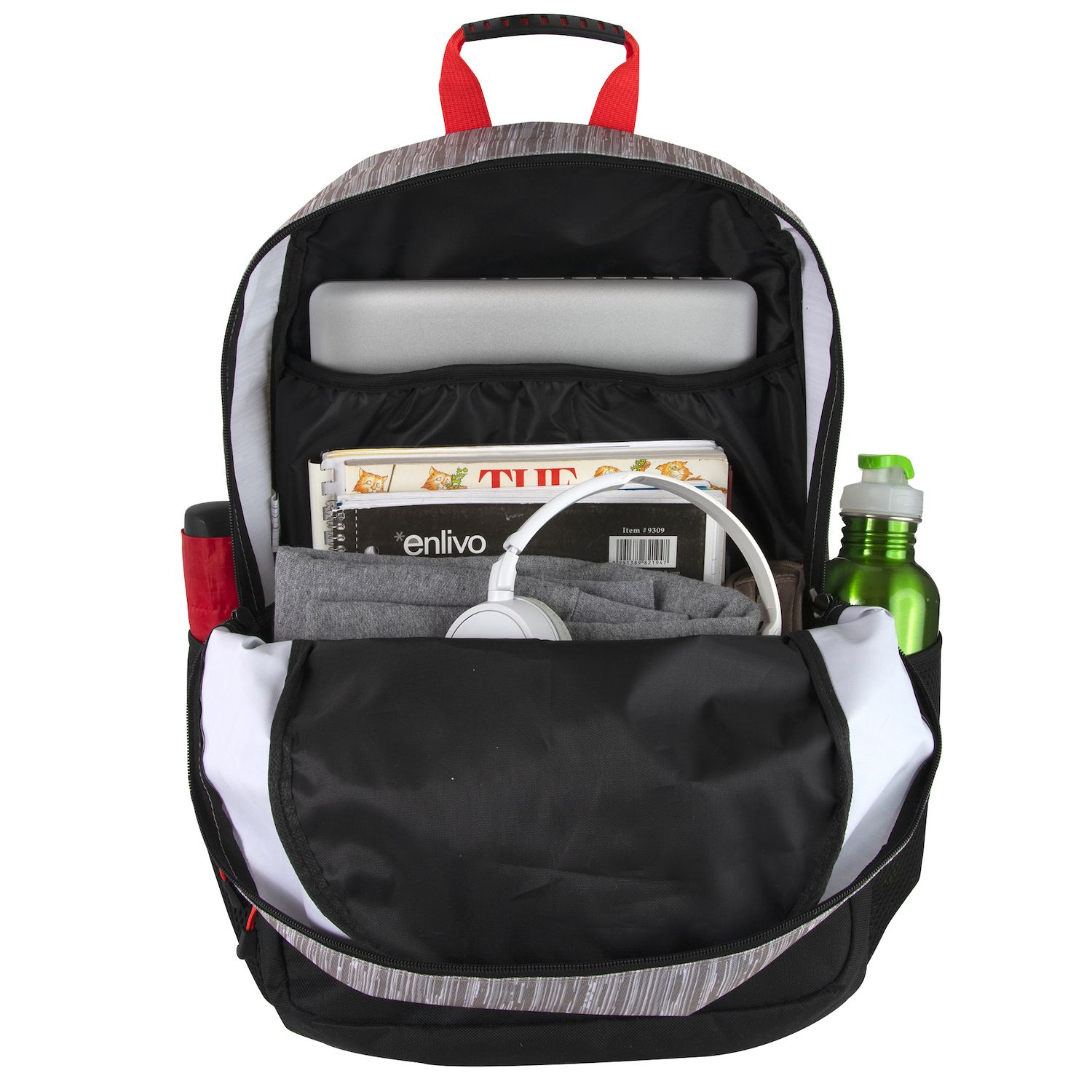 Deluxe 18.5 Inch Summit Ridge Lightweight Backpack – Multi Pocket, Striped, School/Travel