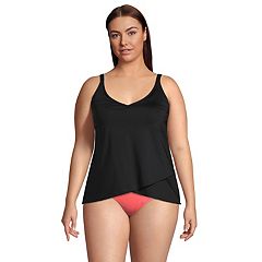 Lands' End Plus Size Tummy Control Square Neck Underwire Tankini