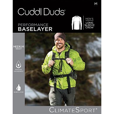 Men's Cuddl Duds® Midweight ClimateSport Performance Base Layer Crew Top