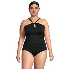 Plus Size Lands' End Chlorine Resistant Tugless Sporty One-Piece Swimsuit