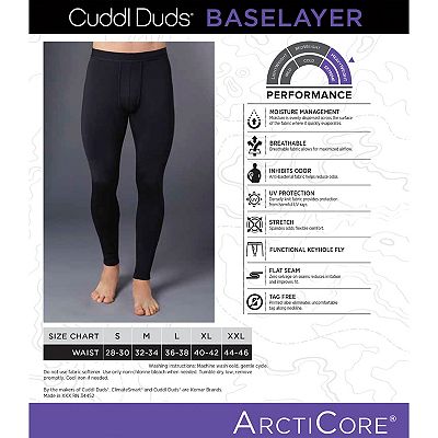Men s Cuddl Duds Heavyweight ArctiCore Performance Base Layer Pants