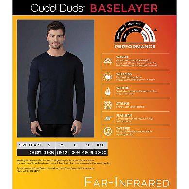 Men's Cuddl Duds Heavyweight Far-Infrared Enhance Performance Base Layer Crew Top