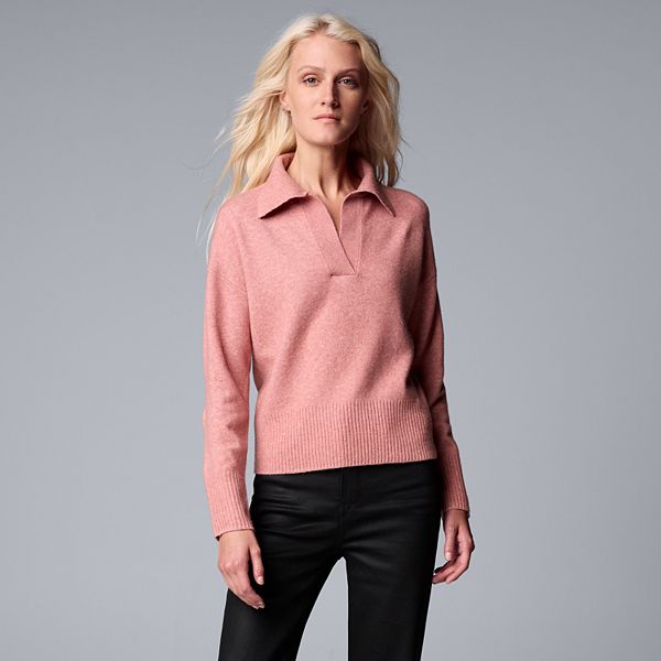 kohls-vera-vera-wang-cashmere-blend-pink-pullover - A Well Styled Life®