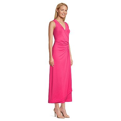 Women's Lands' End Sleeveless Surplice Maxi Dress