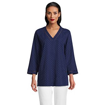 Women's Lands' End Rayon 3/4 Sleeve Tunic Top