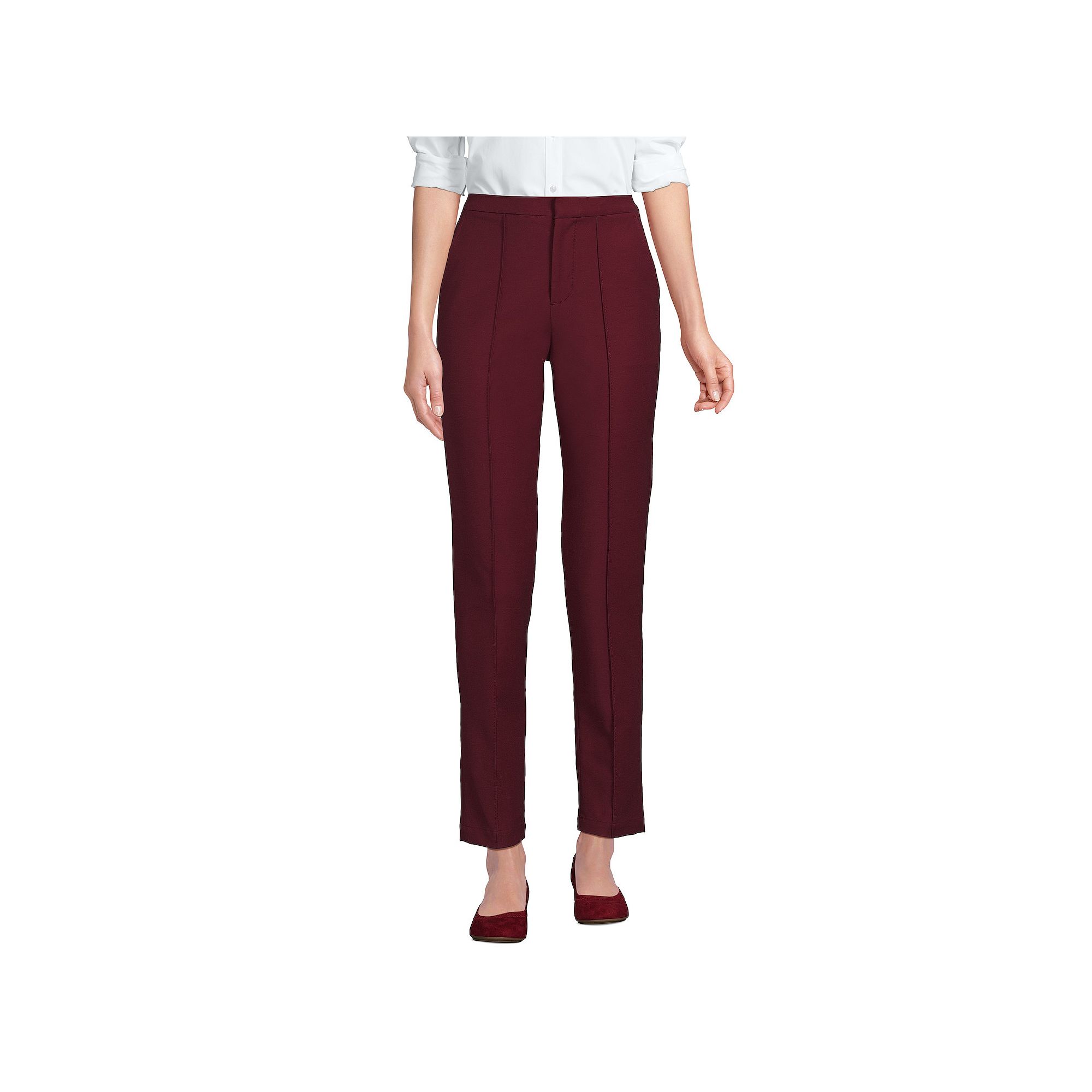 Womens Lands End High Waisted Bi-Stretch Pintuck Pencil Ankle Pants, Size