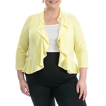 Plus Size Nina Leonard Matte Jersey Mesh Bolero
