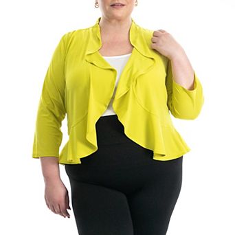 Plus Size Nina Leonard Matte Jersey Mesh Bolero