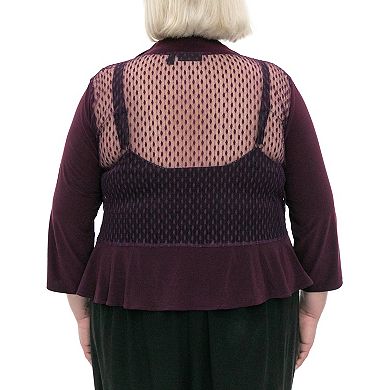 Plus Size Nina Leonard Mesh Dot Bolero