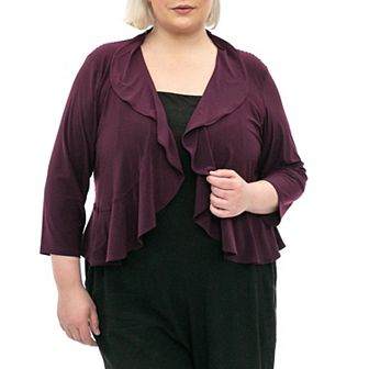 Plus Size Nina Leonard Mesh Dot Bolero