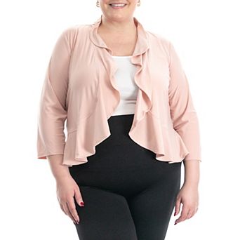 Plus Size Nina Leonard Mesh Dot Bolero