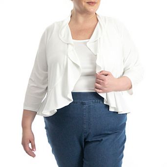 Plus Size Nina Leonard Mesh Dot Bolero