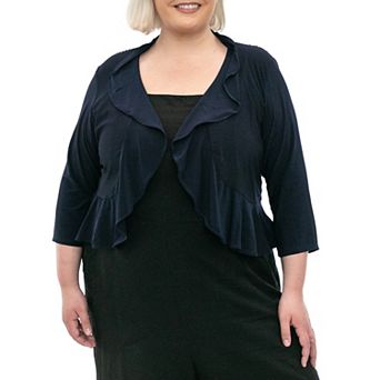Plus Size Nina Leonard Mesh Dot Bolero