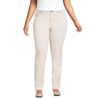 Plus Size Lands' End Recycled Mid-Rise Straight Leg Jeans