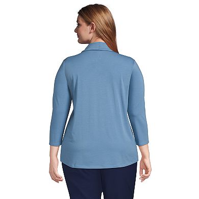 Plus Size Lands' End Lightweight Jersey Cowl Neck Top