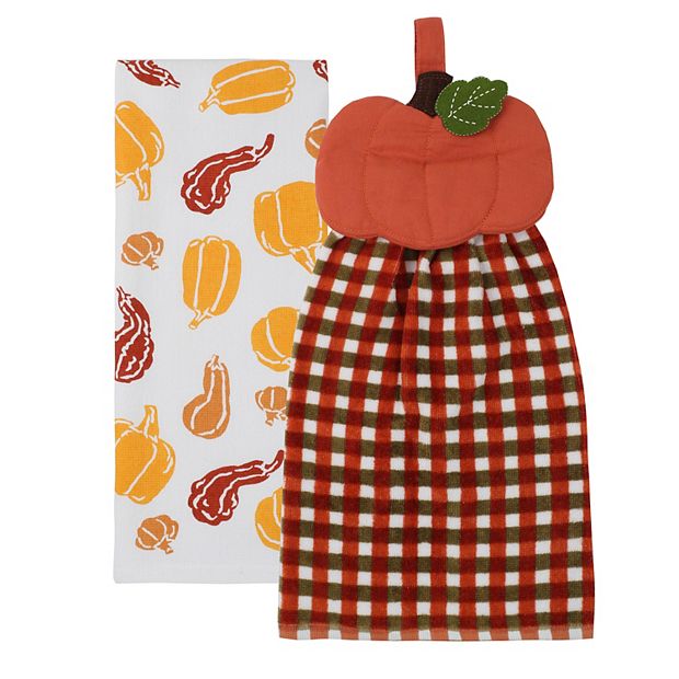 Celebrate Together™ Fall Pumpkin Waffle Kitchen Towel 2-pack