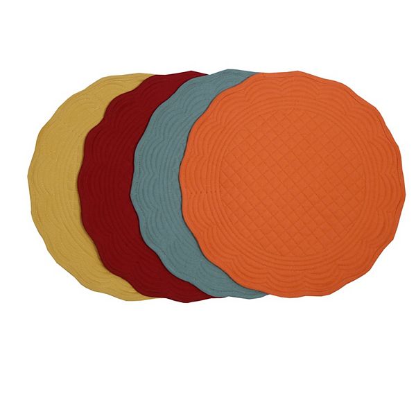 Celebrate Together™ Fall Quilted Round Edge Placemat 4pk.
