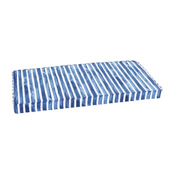 Sorra Home Nelson Commodore Blue Outdoor Indoor Corded Bench Cushion
