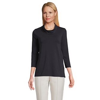 Women's Lands' End Lightweight Jersey Cowl Neck Top