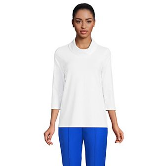 Women's Lands' End Lightweight Jersey Cowl Neck Top