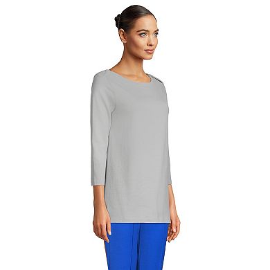 Women's Lands' End Heritage Jersey Boatneck Button-Back Tunic