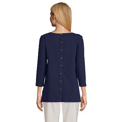 Women's Lands' End Heritage Jersey Boatneck Button-Back Tunic