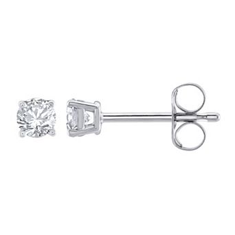 Yours and Mined 14k White Gold 1/10 Carat T.W. Diamond Stud Earrings