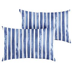 Evergrace Freja Woven Stripes Pillow - Blue