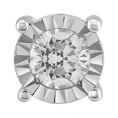 Yours and Mined 10k White Gold 1/3 Carat T.W. Diamond Miracle Plate Stud Earrings