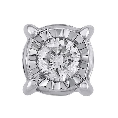 Yours and Mined 10k White Gold 1/3 Carat T.W. Diamond Miracle Plate Stud Earrings