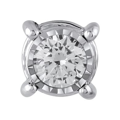 Yours and Mined 10k White Gold 1 Carat T.W. Diamond Miracle Plate Stud Earrings