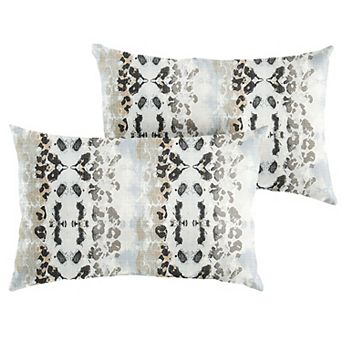 Sorra Home Mali Mineral Blue Outdoor Indoor 2-Pack Pillow Set