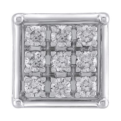 Yours and Mined 10k White Gold 1/4 Carat T.W. Diamond Stud Earrings