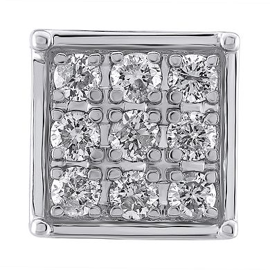 Yours and Mined 10k White Gold 1/3 Carat T.W. Diamond Stud Earrings