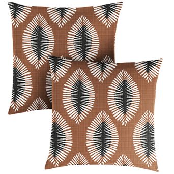 Sorra Home Outdoor/Indoor Knife Edge Pillow Set of Two - 18 x 18