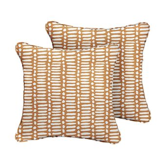 Sorra Home Outdoor/Indoor Corded Pillow Set of Two - 22 x 22