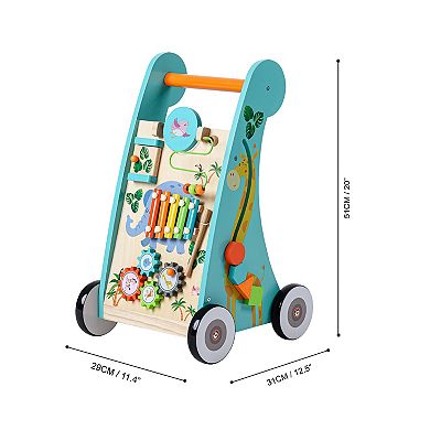 Teamson Kids Preschool Play Lab Safari Animal Wooden Baby Walker