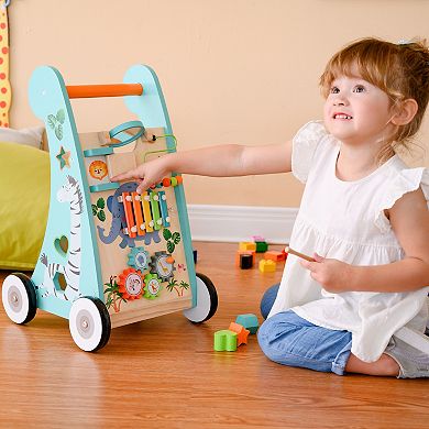 Teamson Kids Preschool Play Lab Safari Animal Wooden Baby Walker