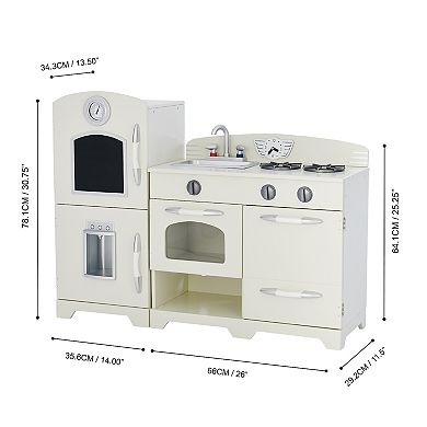 Teamson Kids Little Chef Fairfield Retro Play Kitchen - Ivory