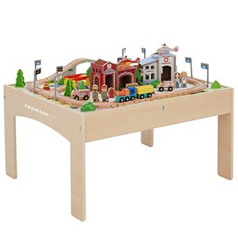 Teamson Kids Preschool Play Lab Toys Country 85 pc Train & Table Set