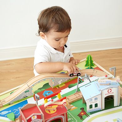 Teamson Kids Preschool Play Lab Toys Country 85-Piece Train & Table Set