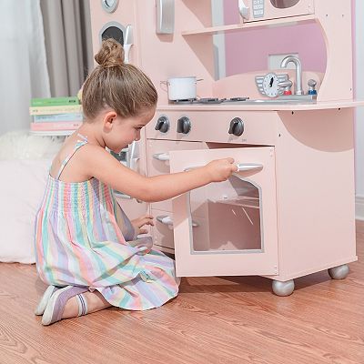 Teamson Kids Little Chef Westchester Retro Play Kitchen Pink