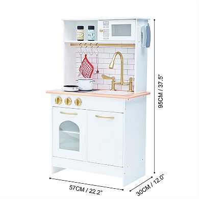 Teamson Kids Little Chef Boston Modern Play Kitchen - White & Wood