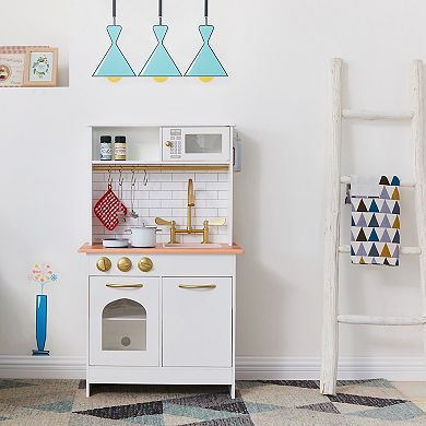 Teamson Kids Little Chef Boston Modern Play Kitchen - White & Wood