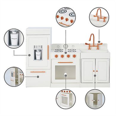 Teamson Kids Little Chef Paris Modern Play Kitchen - White & Rose Gold