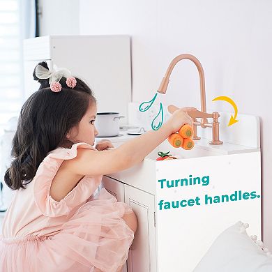 Teamson Kids Little Chef Paris Modern Play Kitchen - White & Rose Gold