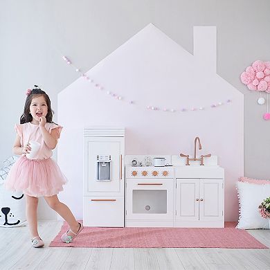 Teamson Kids Little Chef Paris Modern Play Kitchen - White & Rose Gold