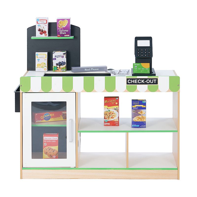 Teamson Kids Cashier Austin Checkout Counter Stand Playset in Green /Wood at Nordstrom